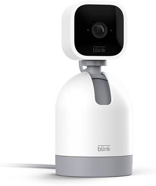 Blink Mini Pan-Tilt Camera (newest model), Rotating indoor plug-in smart security camera, two-way audio, HD video, motion detection, Works with Alexa (White) - Product Image