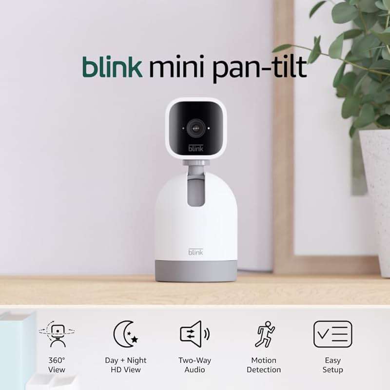 Blink Mini Pan-Tilt Camera (newest model), Rotating indoor plug-in smart security camera, two-way audio, HD video, motion detection, Works with Alexa (White) - Image 5