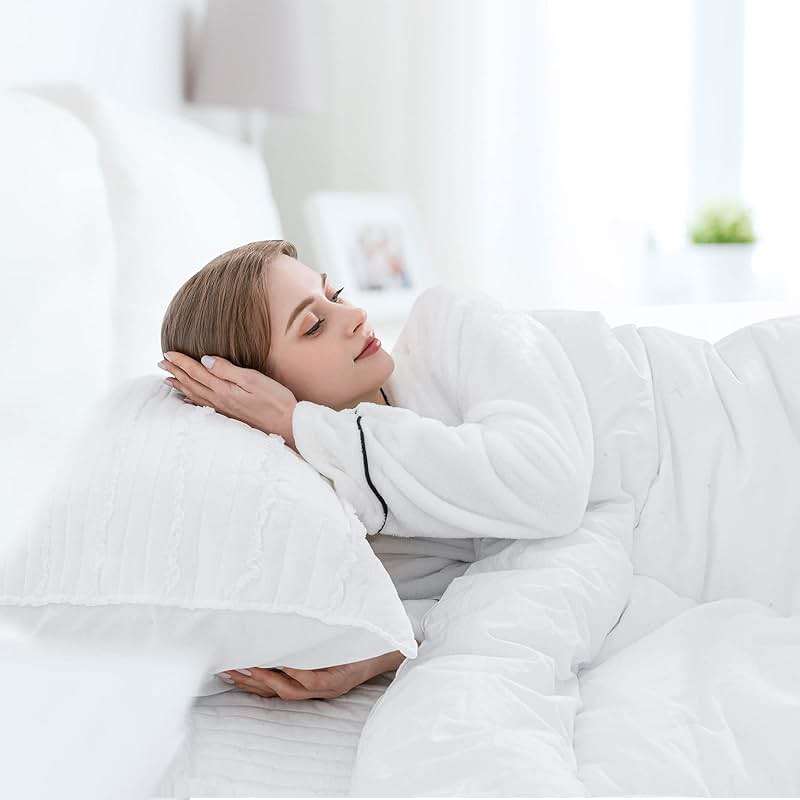 BOSOWOS Standard Size Pillow Shams Set of 2, Ultra Soft Breathable 20 x 26 Inches Pillow Case Envelope Closure, Microfiber Farmhouse Bed Pillowcases for Easy Care, White - Image 7
