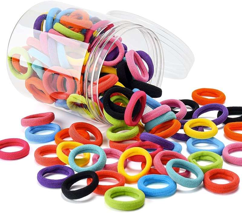 100 Pcs Baby Hair Ties, Seamless Cotton Toddler Hair Ties for Girls and Kids, Multicolor Small Soft No Damage Hair Elastics Ponytail Holders(10Colors) - Image 7