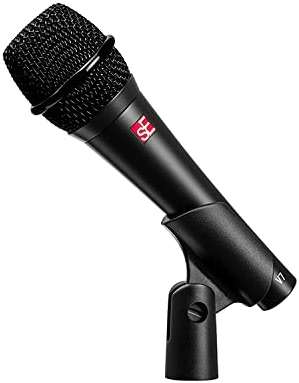 Briskdrop sE Electronics V7 Black Dynamic Supercardioid Handheld Microphone, Black - Bundle with 2 XLR Cables and 10 Cable Ties - Image 3