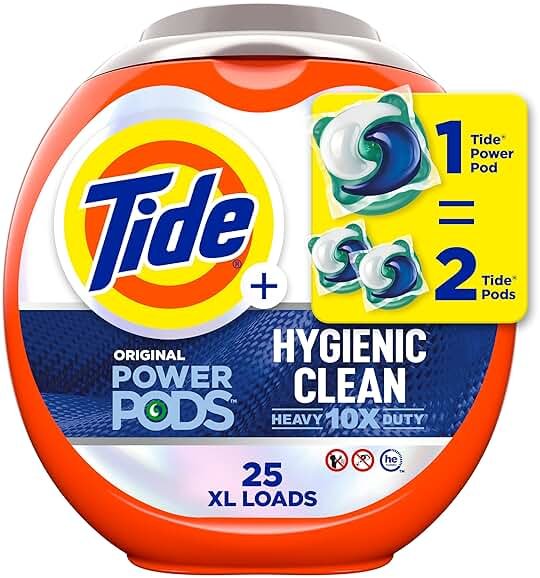Tide Hygienic Clean Power PODS Laundry Detergent Pacs, Original Scent, 25 Count, Removes Visible and Invisible Dirt - Product Image