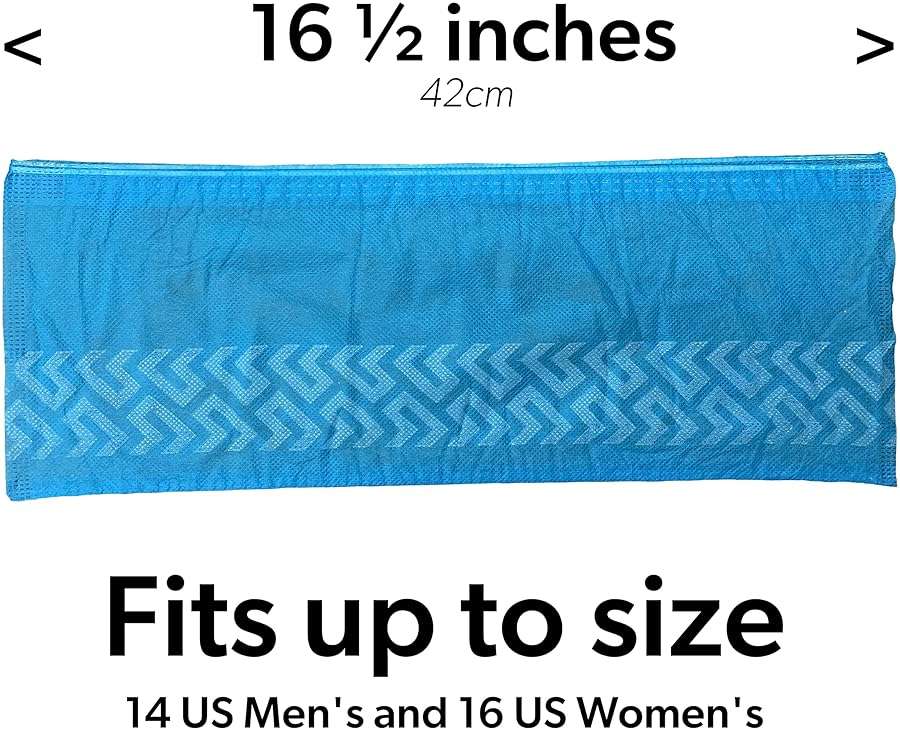 GSD Brand 100 Pack Extra Large Blue Shoe Covers Disposable - Non Slip Indoor Reusable Boot Covers - Shoe Booties Disposable with Non Skid Treads - Image 3