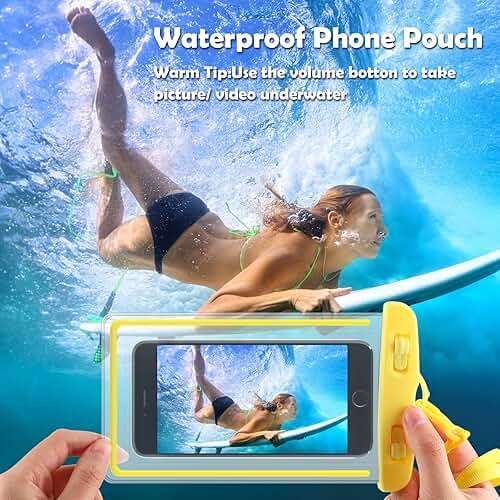 Flutesan 40 Pack Universal Clear Waterproof Phone Pouch Cell Phone Pouch Dry Bag Waterproof Cases Bag with Lanyard for Outdoor Sport Water Games Protect, up to 7 Inches(Multicolor) - Image 4