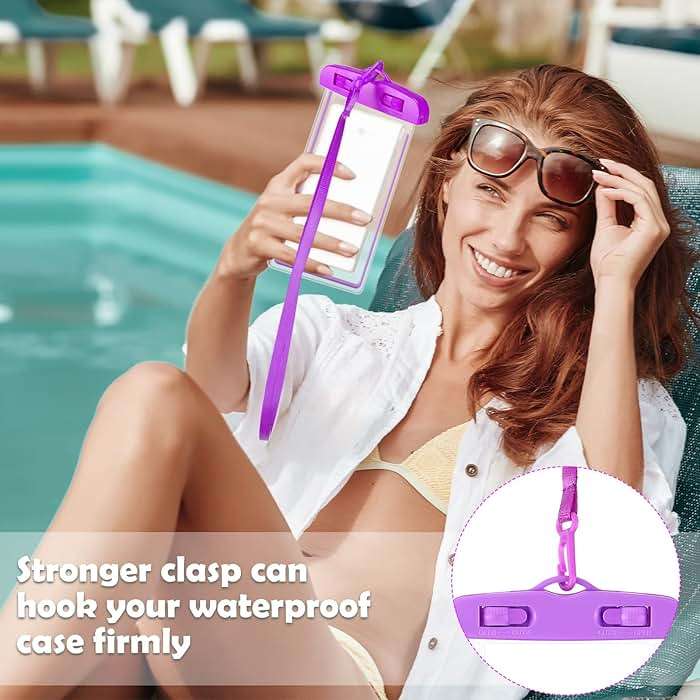 Flutesan 40 Pack Universal Clear Waterproof Phone Pouch Cell Phone Pouch Dry Bag Waterproof Cases Bag with Lanyard for Outdoor Sport Water Games Protect, up to 7 Inches(Multicolor) - Image 5