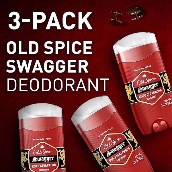 Old Spice Aluminum Free Deodorant for Men, 24/7 Odor Protection, 24/7 Freshness & Lasting Scent, Swagger with Cedarwood Scent, 3.8 oz (Pack of 3) - Image 8