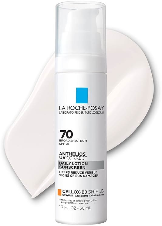La Roche-Posay Anthelios UV Correct Sunscreen Moisturizer SPF 70, Daily Anti-Aging Face Moisturizer with Niacinamide to Even Skin Tone & Fine Lines, Sun Protection for Sensitive Skin - Product Image