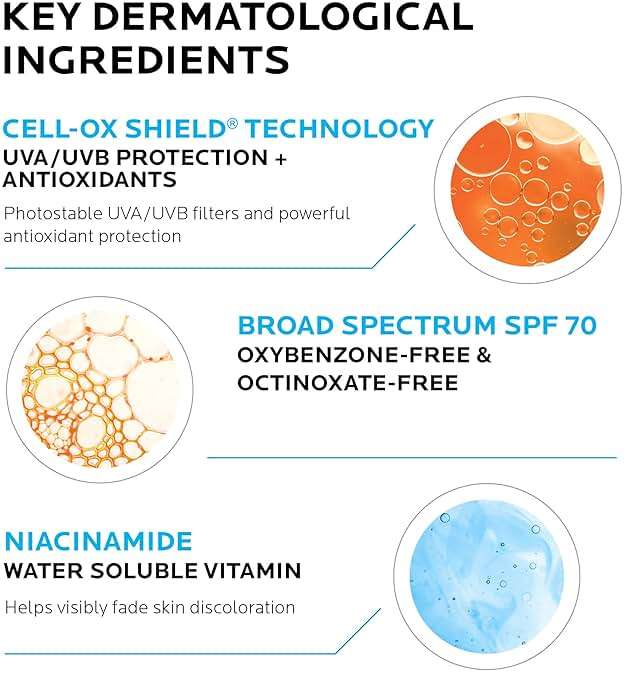 La Roche-Posay Anthelios UV Correct Sunscreen Moisturizer SPF 70, Daily Anti-Aging Face Moisturizer with Niacinamide to Even Skin Tone & Fine Lines, Sun Protection for Sensitive Skin - Image 3