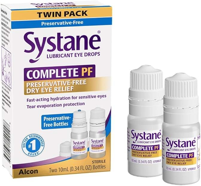 Systane, Complete Preservative Free Dry Eye Drops, Contains Propylene Glycol 0.6%, Multi-Dose Lubricating Eye Drops for Irritation and Dryness, Hydrating and Soothing, 0.3 Fl Oz, 2 Count - Product Image