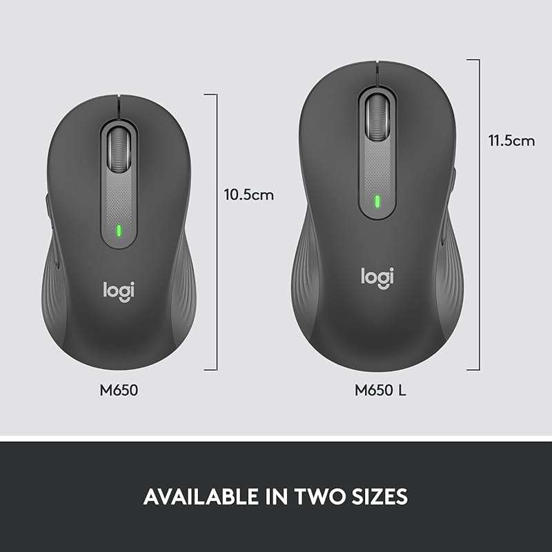 Logitech Signature M650 for Business Wireless Mouse, for Small to Medium Sized Hands, Logi Bolt, Bluetooth, SmartWheel - Graphite - Image 8