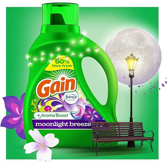 Gain Liquid Laundry Detergent with Odor Defense, Moonlight Breeze Scent, Laundry Soap For HE Washing Machines, 60 fl oz, 45 Loads, Pack of 2 (Packaging May Vary) - Image 5