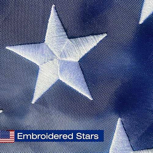 American Flag Pole Sleeve Banner Style 3x5 Ft USA US Flag Embroidered Stars Sewn Stripes Pole Sleeve Heavy Duty Durable (Flag Pole is NOT Included) - Image 3