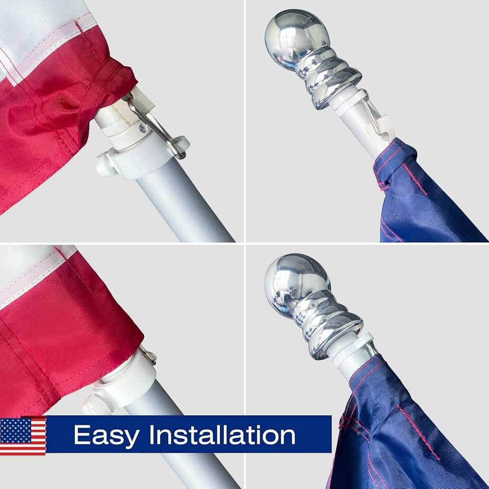 American Flag Pole Sleeve Banner Style 3x5 Ft USA US Flag Embroidered Stars Sewn Stripes Pole Sleeve Heavy Duty Durable (Flag Pole is NOT Included) - Image 5