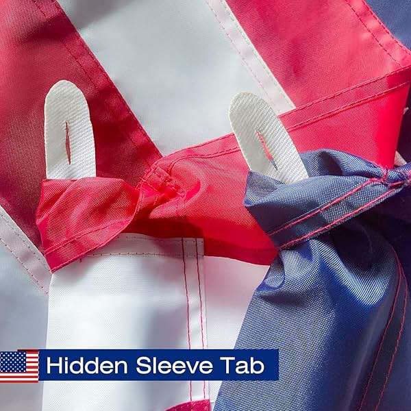 American Flag Pole Sleeve Banner Style 3x5 Ft USA US Flag Embroidered Stars Sewn Stripes Pole Sleeve Heavy Duty Durable (Flag Pole is NOT Included) - Image 6