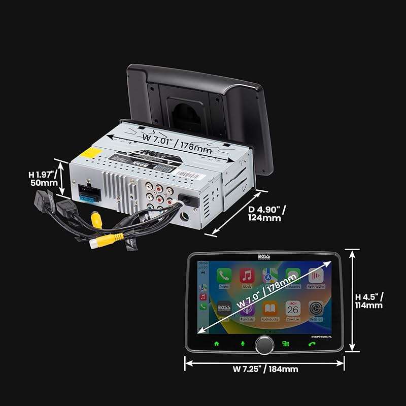 BOSS Audio Systems BVCP9700A-FL Single DIN Car Stereo Wireless Apple CarPlay, Android Auto, 7 Inch Touchscreen, Bluetooth, AM/FM Radio Receiver - Image 4