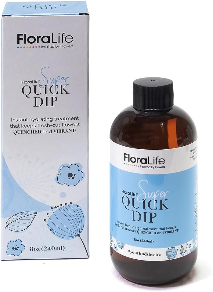 FloraLife Quick Dip - Instant Hydrating Treatment Solution for Preserving Fresh-Cut Flowers - 8oz - Product Image