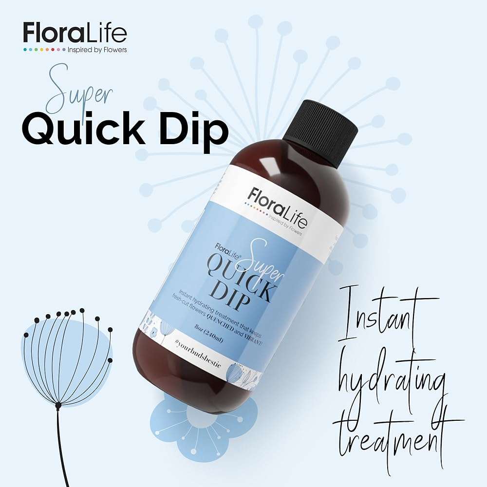 FloraLife Quick Dip - Instant Hydrating Treatment Solution for Preserving Fresh-Cut Flowers - 8oz - Image 2