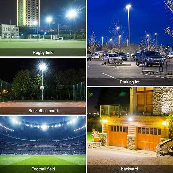 Juyace Led Stadium Flood Light Outdoor 36000Lm 1500W Equivalent Super Bright Commercial Area Lighting 100-277V 5000K Daylight IP65 Waterproof Arena Lights for Sport Fields and Courts - Image 7