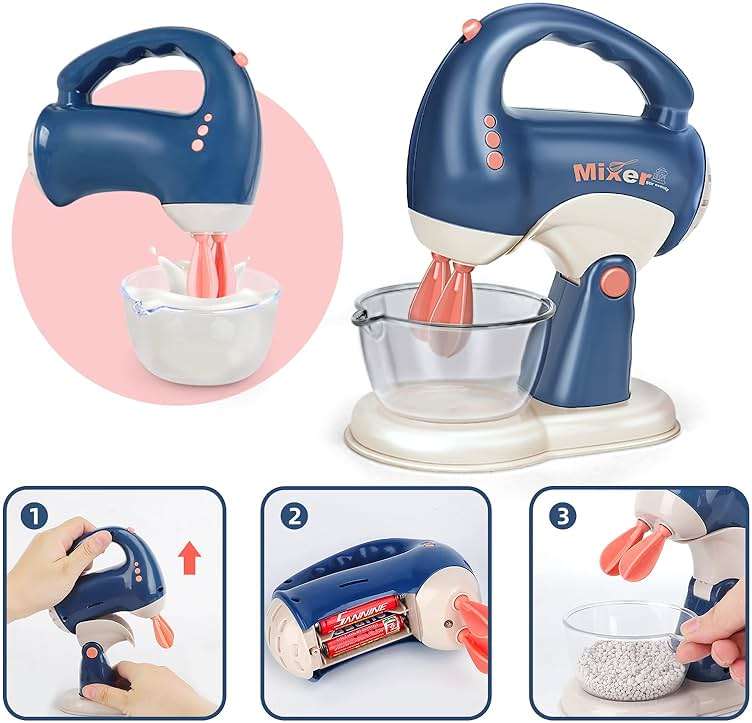Yalujumb Play Kitchen Accessories, Kitchen Appliances Toy with Coffee Maker,Blender, Mixer ,Toaster with Realistic Lights&Sounds,Kitchen Toys for Kids Ages 4-8 - Image 6
