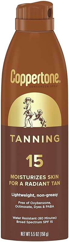 Coppertone Tanning Sunscreen Spray with Broad Spectrum SPF 15, Water Resistant Spray Sunscreen, Lightweight and Non-Greasy, 5.5 Oz, Pack of 3 - Image 10