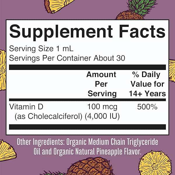 MARYRUTH'S Vitamin D3 Liquid Drops | Megadose 4000 IU | USDA Organic Liquid Vitamin D Spray for Adults & Kids | Immune Support & Bone Health | Vegan | Gluten Free | Non-GMO | 30 Servings - Image 2