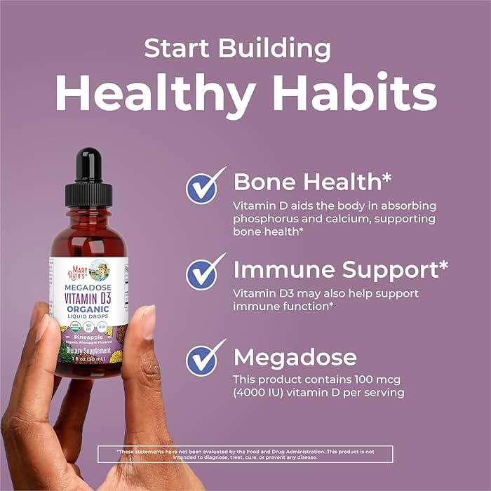 MARYRUTH'S Vitamin D3 Liquid Drops | Megadose 4000 IU | USDA Organic Liquid Vitamin D Spray for Adults & Kids | Immune Support & Bone Health | Vegan | Gluten Free | Non-GMO | 30 Servings - Image 5