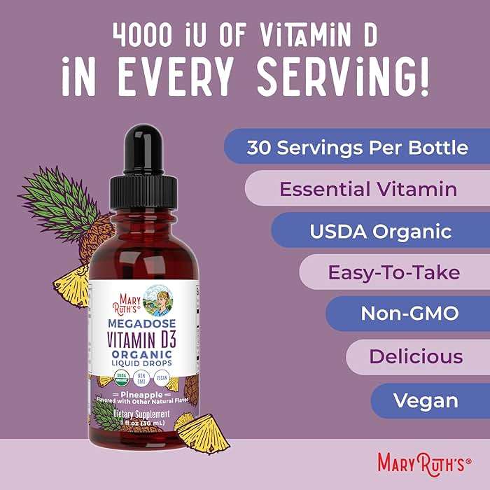 MARYRUTH'S Vitamin D3 Liquid Drops | Megadose 4000 IU | USDA Organic Liquid Vitamin D Spray for Adults & Kids | Immune Support & Bone Health | Vegan | Gluten Free | Non-GMO | 30 Servings - Image 7