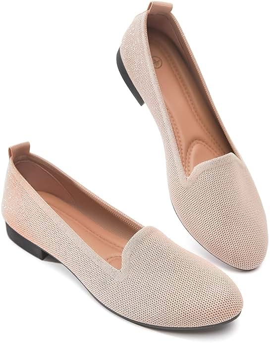 BABUDOG Women's Flats Shoes Shiny Mesh Loafers Shoes Soft Memory Foam Flats - Product Image