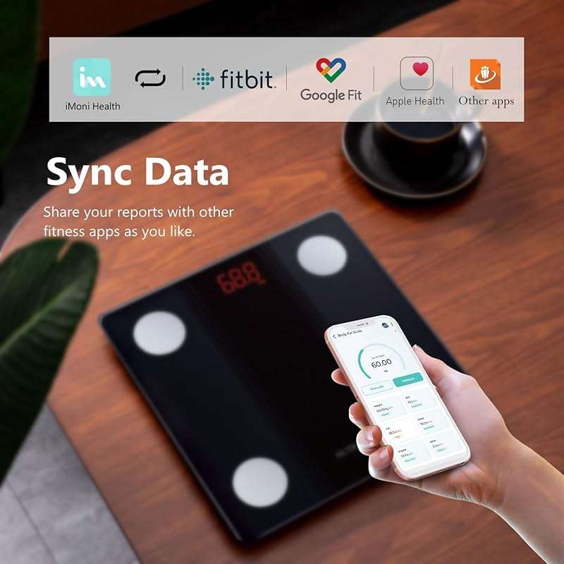 NUTRI FIT Bathroom Scale Smart Digital Bluetooth Scales for Body Weight, Body Fat, BMI Body Composition Analyzer Weighing Scale with High Precision Measurements Sync APP Heavy Duty 330lbs - Image 7