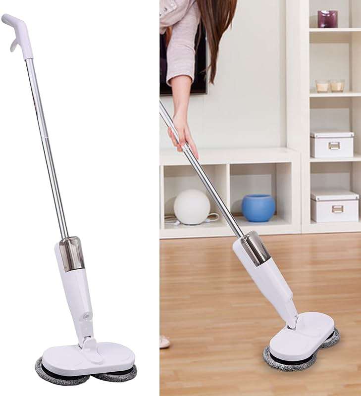 Cordless Electric Mop, Spin Mop Polisher with Water Tank Replaceable Cloth, Dry and Wet Up to 60 Mins Convenient Detachable Handheld Unit 2000mAh Steam Cleaner Designed for Hard Floors - Image 4