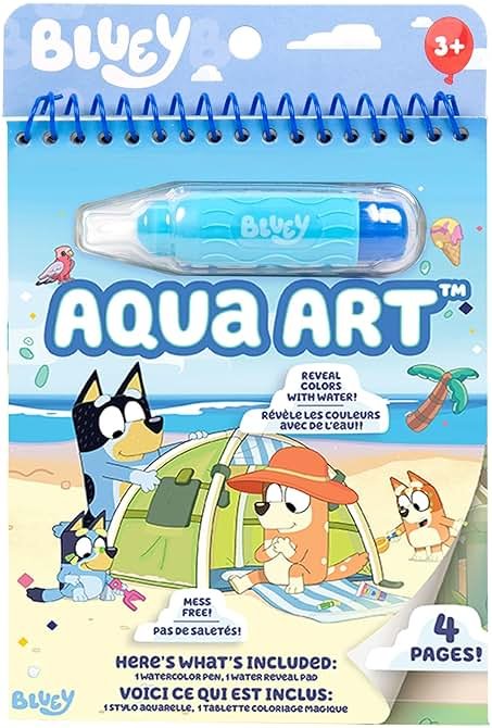 Horizon Group USA Bluey Aqua Art - Reusable Water Reveal Activity Pages With Water Pen for No-Mess Drawing and Coloring - Product Image
