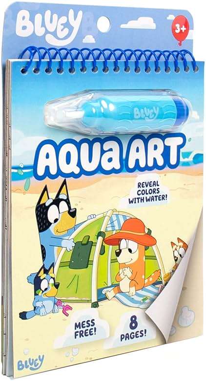 Horizon Group USA Bluey Aqua Art - Reusable Water Reveal Activity Pages With Water Pen for No-Mess Drawing and Coloring - Image 6