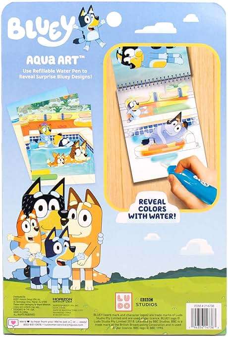 Horizon Group USA Bluey Aqua Art - Reusable Water Reveal Activity Pages With Water Pen for No-Mess Drawing and Coloring - Image 7