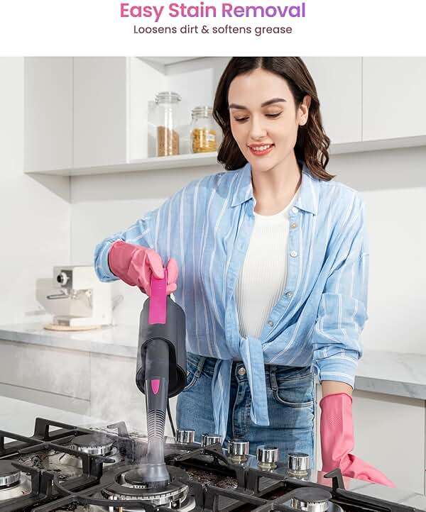 Schenley Steam Mop Cleaner with Detachable Handheld Steamer for Cleaning Hardwood, Laminate Floor, Tiles and Grout, with 14-in-1 Multi-purpose Accessories and Washable Microfiber Pads - Image 2