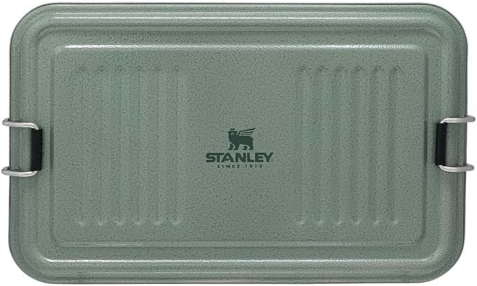 STANLEY Classic Legendary Useful Box 1.25 qt | Metal Snack and Lunch Box | Durable Stainless Steel Travel Food Storage Container | Hiking, Camping, School, or Work | BPA-Free | Hammertone Green - Product Image