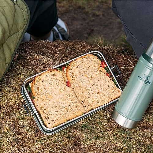 STANLEY Classic Legendary Useful Box 1.25 qt | Metal Snack and Lunch Box | Durable Stainless Steel Travel Food Storage Container | Hiking, Camping, School, or Work | BPA-Free | Hammertone Green - Image 2