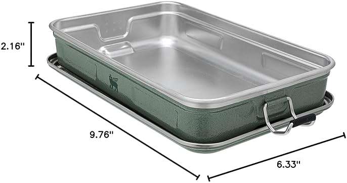 STANLEY Classic Legendary Useful Box 1.25 qt | Metal Snack and Lunch Box | Durable Stainless Steel Travel Food Storage Container | Hiking, Camping, School, or Work | BPA-Free | Hammertone Green - Image 3