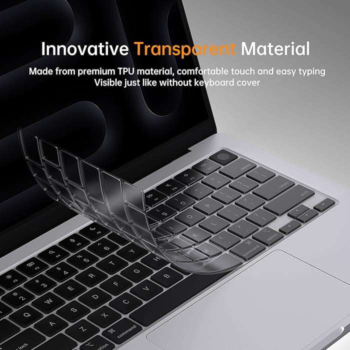 Premium Keyboard Cover Ultra Thin Protector Skin for 2026 MacBook Neo 13" A18 Pro with Touch ID, 2026-2022 MacBook Air 15" 13.6" M5 M4 M3 M2 Chip, 2026-2021 MacBook Pro 14 16 inch M5-M1 Pro/Max, Clear - Image 4