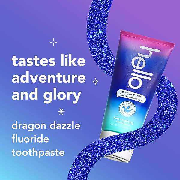 hello Dragon Dazzle Blue Raspberry Kids Toothpaste, Fluoride Toothpaste, Ages 2+, No Artificial Sweeteners, No SLS, Gluten Free, Vegan, Pack of 3, 4.2 OZ Tubes - Image 2