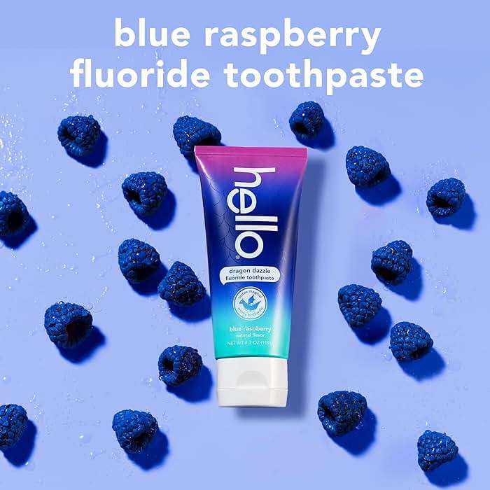 hello Dragon Dazzle Blue Raspberry Kids Toothpaste, Fluoride Toothpaste, Ages 2+, No Artificial Sweeteners, No SLS, Gluten Free, Vegan, Pack of 3, 4.2 OZ Tubes - Image 3