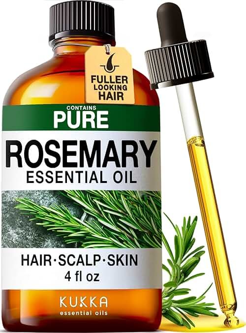 100% Pure Rosemary Oil - 4 Fl Oz Rosemary Essential Oil for Hair, Skin, Diffuser, Aromatherapy & DIY Soap Making Scent - Product Image