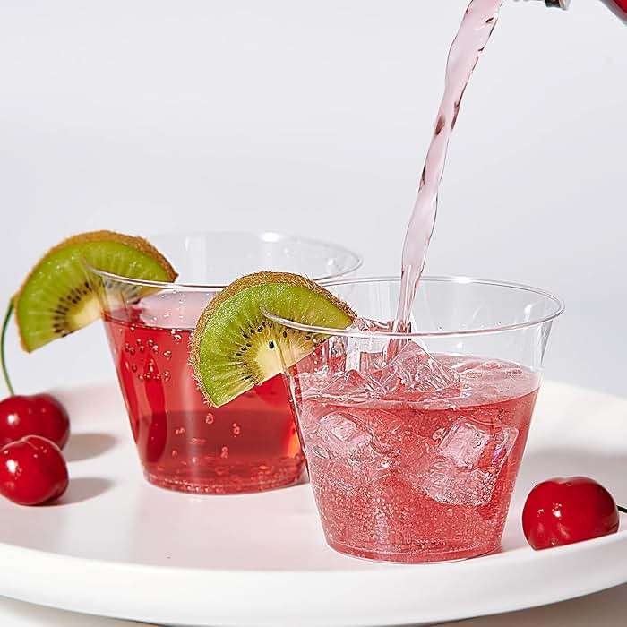 JollyPack 300 Pack Clear Plastic Cups 9 OZ Disposable Heavy-duty Drinking Cups for Christmas, Wedding, Home and Events - Image 2