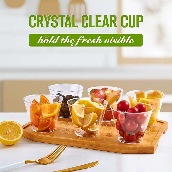 JollyPack 300 Pack Clear Plastic Cups 9 OZ Disposable Heavy-duty Drinking Cups for Christmas, Wedding, Home and Events - Image 4