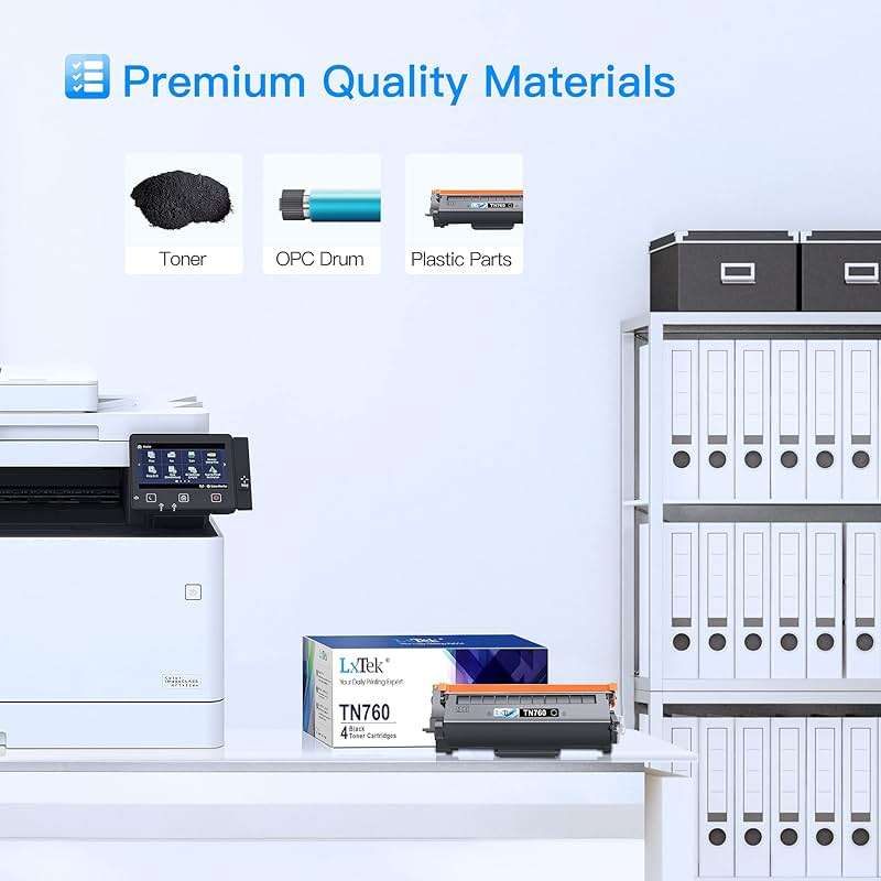 TN760 Black Toner Cartridge Compatible for Brother TN-760 TN730 TN-730 Toner Cartridges to Use with MFC-L2710DW MFC-L2750DW HL-L2350DW HL-L2370DW HL-L2395DW L2390DW DCP-L2550DW Printers (Black,4 Pack) - Image 4