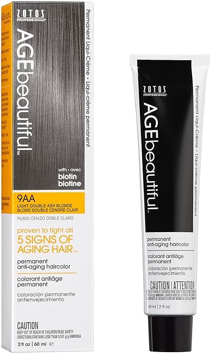 AGE beautiful Permanent Hair Color Cream, 100% Gray Coverage Hair Dye with Biotin Anti-Aging Formula for Fuller, Thicker Hair, Professional Salon Quality - Product Image