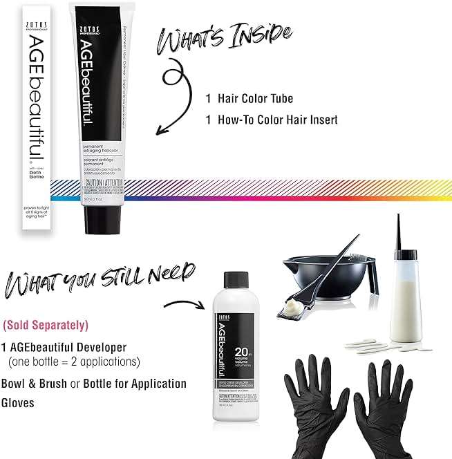 AGE beautiful Permanent Hair Color Cream, 100% Gray Coverage Hair Dye with Biotin Anti-Aging Formula for Fuller, Thicker Hair, Professional Salon Quality - Image 5