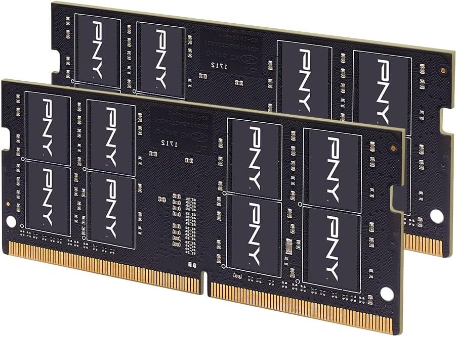 PNY Performance 32GB (2x16GB) DDR4 DRAM 3200MHz (PC4-25600) CL22 (Compatible with 2933MHz, 2666MHz, 2400MHz or 2133MHz) 1.2V Notebook/Laptop (SODIMM) Computer Memory Kit – MN32GK2D43200-TB - Product Image