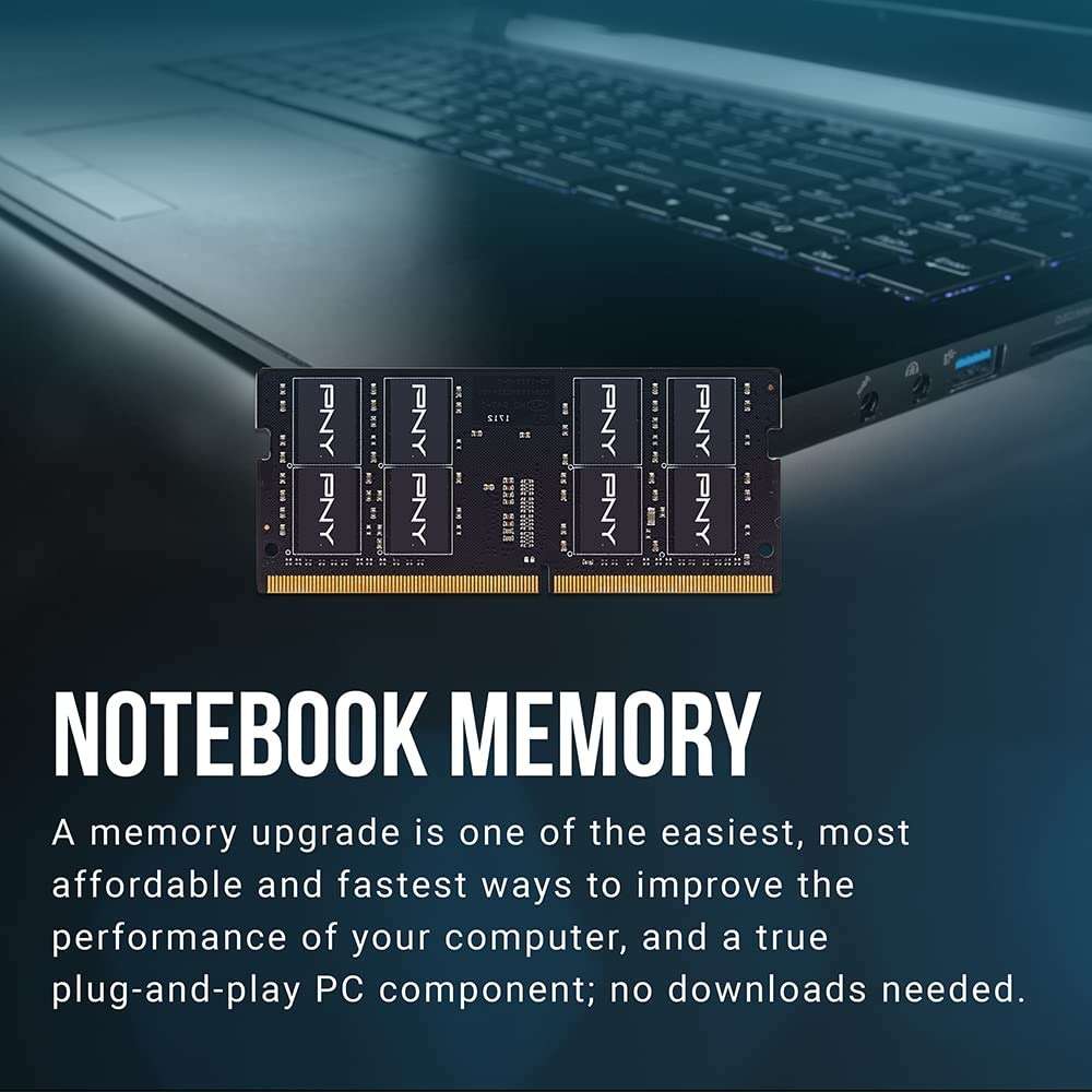 PNY Performance 32GB (2x16GB) DDR4 DRAM 3200MHz (PC4-25600) CL22 (Compatible with 2933MHz, 2666MHz, 2400MHz or 2133MHz) 1.2V Notebook/Laptop (SODIMM) Computer Memory Kit – MN32GK2D43200-TB - Image 4