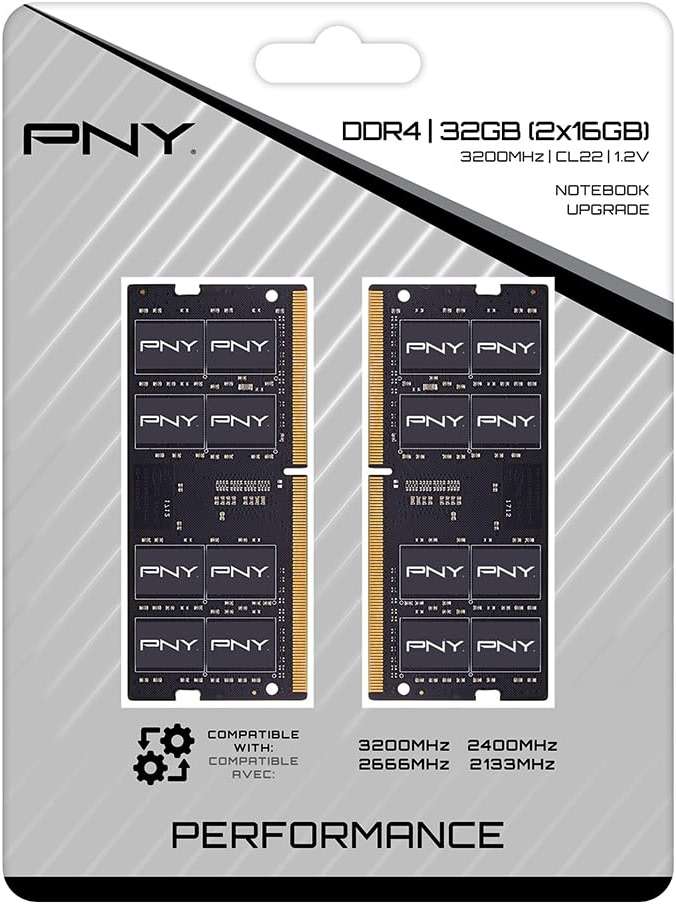 PNY Performance 32GB (2x16GB) DDR4 DRAM 3200MHz (PC4-25600) CL22 (Compatible with 2933MHz, 2666MHz, 2400MHz or 2133MHz) 1.2V Notebook/Laptop (SODIMM) Computer Memory Kit – MN32GK2D43200-TB - Image 7