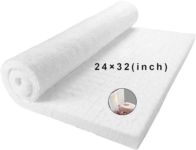 32" x24" x1" (Thick) Ceramic Fiber Blanket Fireproof Insulation Baffle Rated to 2400F, High-Temperature Resistance for Oven Stoves, Kilns, Forges - Image 1